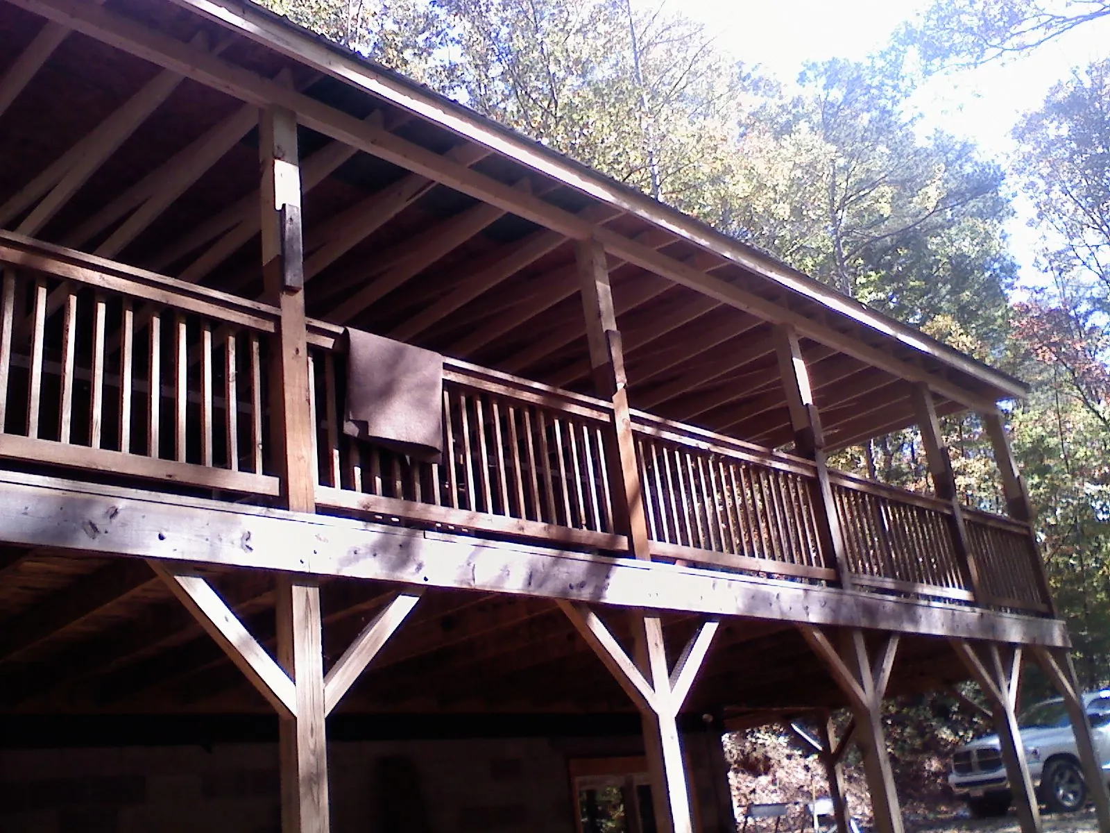 Timber framing under a new elevated porch and deck — Roof Leak Repair in Zearing by Roofing Brothers